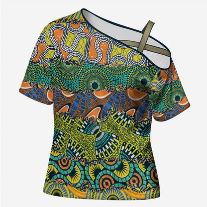 Africa Tribal Mixed Pattern Cross Shoulder Shirt