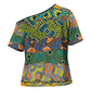 Africa Tribal Mixed Pattern Cross Shoulder Shirt
