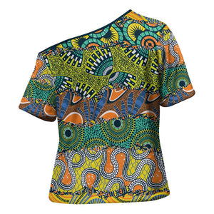 Africa Tribal Mixed Pattern Cross Shoulder Shirt