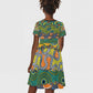 Africa Tribal Mixed Pattern Kid Short Sleeve Dress - African Pride
