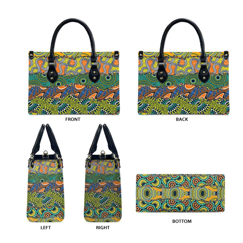 Africa Tribal Mixed Pattern Leather Bag