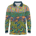 Africa Tribal Mixed Pattern Long Sleeve Polo Shirt - African Pride