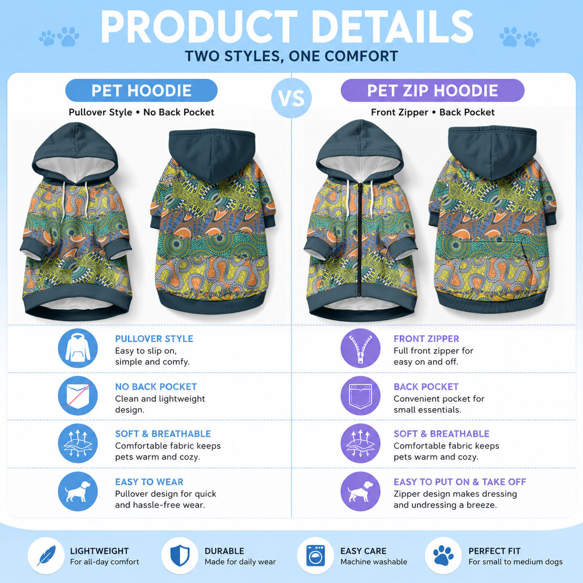 Africa Tribal Mixed Pattern Pet Hoodie