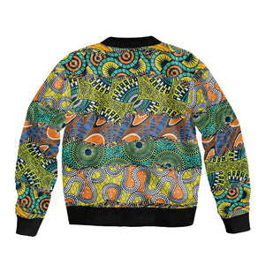 Africa Tribal Mixed Pattern Sleeve Zip Bomber Jacket - African Pride
