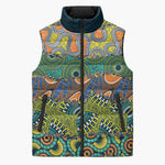 Africa Tribal Mixed Pattern Sleeveless Puffer Jacket