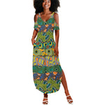 Africa Tribal Mixed Pattern Summer Maxi Dress - African Pride