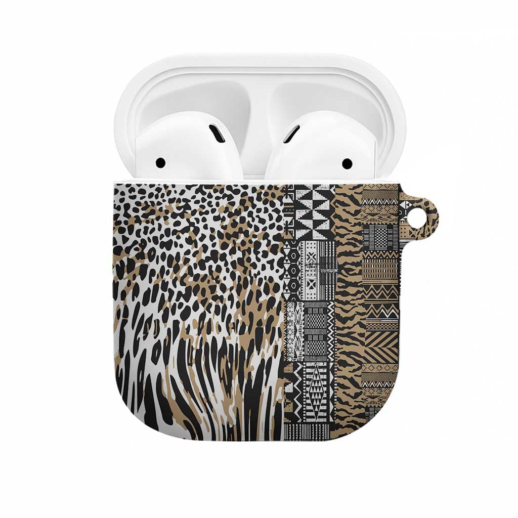 Africa Tribal Pattern Mixed Leopard Skin AirPods Case