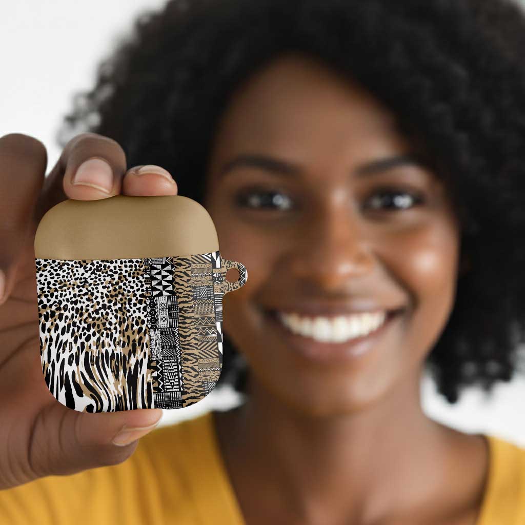 Africa Tribal Pattern Mixed Leopard Skin AirPods Case