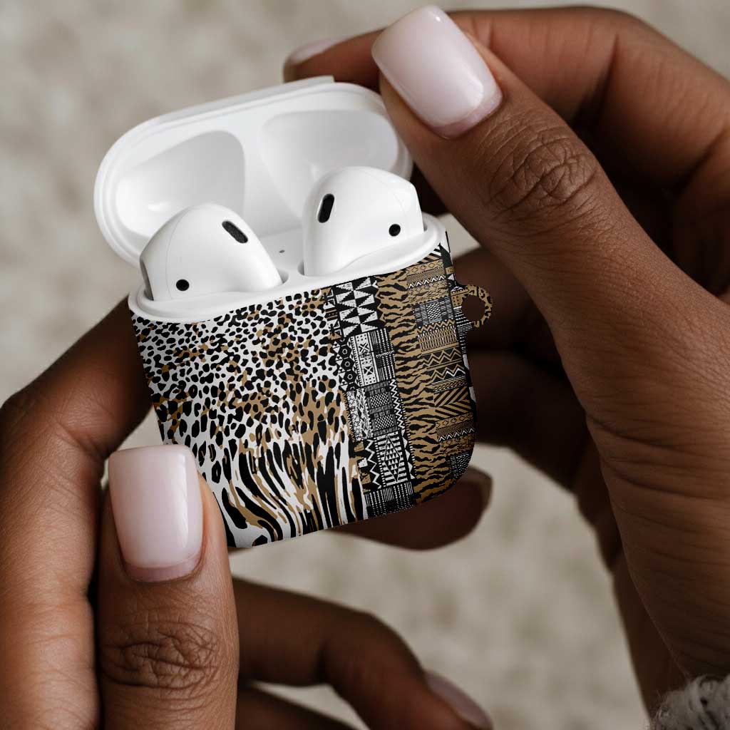 Africa Tribal Pattern Mixed Leopard Skin AirPods Case