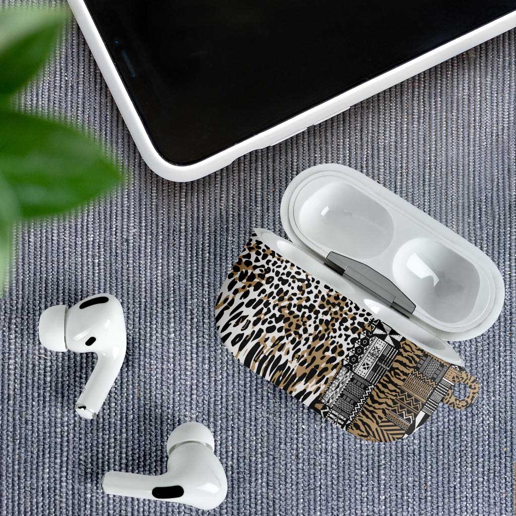 Africa Tribal Pattern Mixed Leopard Skin AirPods Case