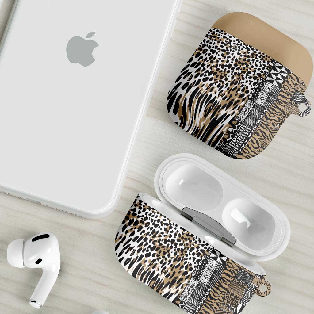 Africa Tribal Pattern Mixed Leopard Skin AirPods Case