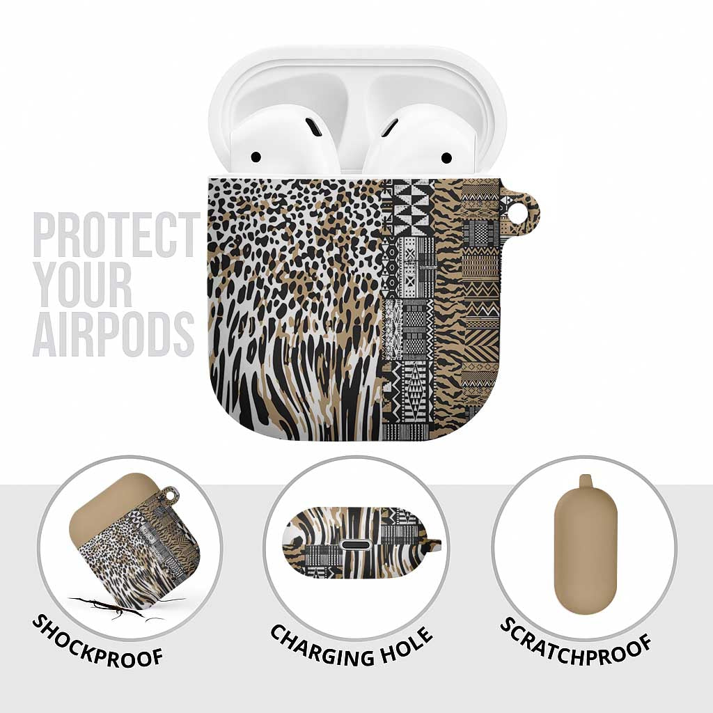 Africa Tribal Pattern Mixed Leopard Skin AirPods Case
