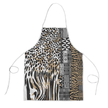 Africa Tribal Pattern Mixed Leopard Skin Apron