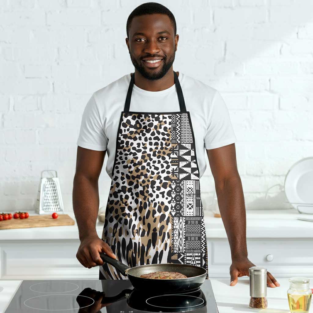 Africa Tribal Pattern Mixed Leopard Skin Apron
