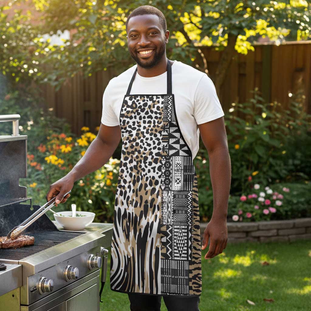Africa Tribal Pattern Mixed Leopard Skin Apron