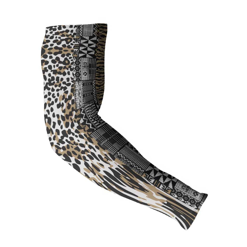 Africa Tribal Pattern Mixed Leopard Skin Arm Sleeves