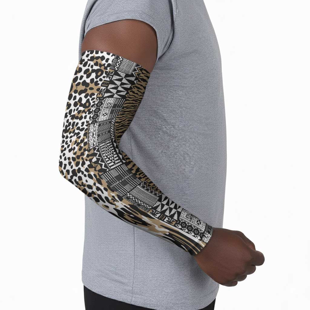 Africa Tribal Pattern Mixed Leopard Skin Arm Sleeves