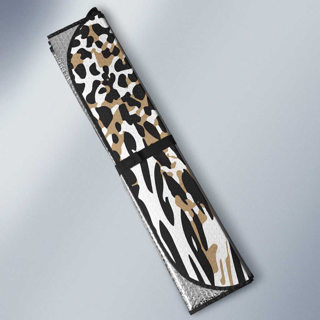 Africa Tribal Pattern Mixed Leopard Skin Auto Sun Shade