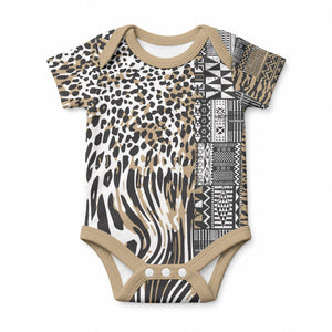 Africa Tribal Pattern Mixed Leopard Skin Baby Onesie