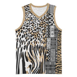 Africa Tribal Pattern Mixed Leopard Skin Basketball Jersey LT9