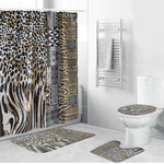 Africa Tribal Pattern Mixed Leopard Skin Bathroom Set