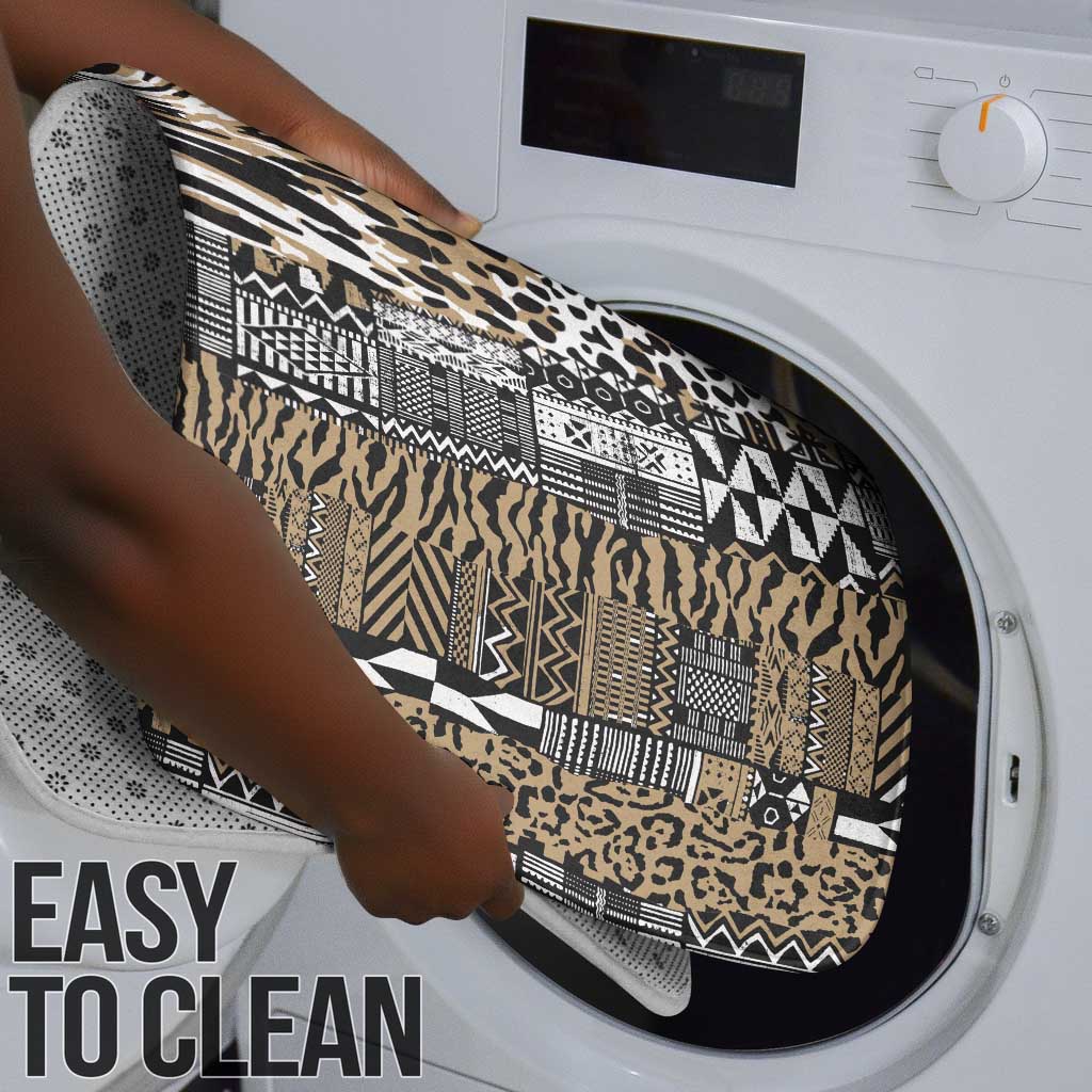 Africa Tribal Pattern Mixed Leopard Skin Bathroom Set