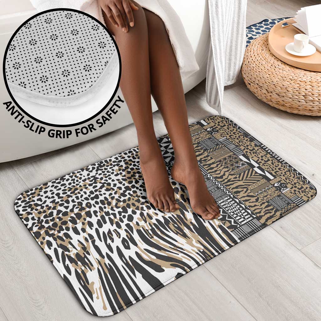 Africa Tribal Pattern Mixed Leopard Skin Bathroom Set