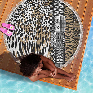 Africa Tribal Pattern Mixed Leopard Skin Beach Blanket - African Pride