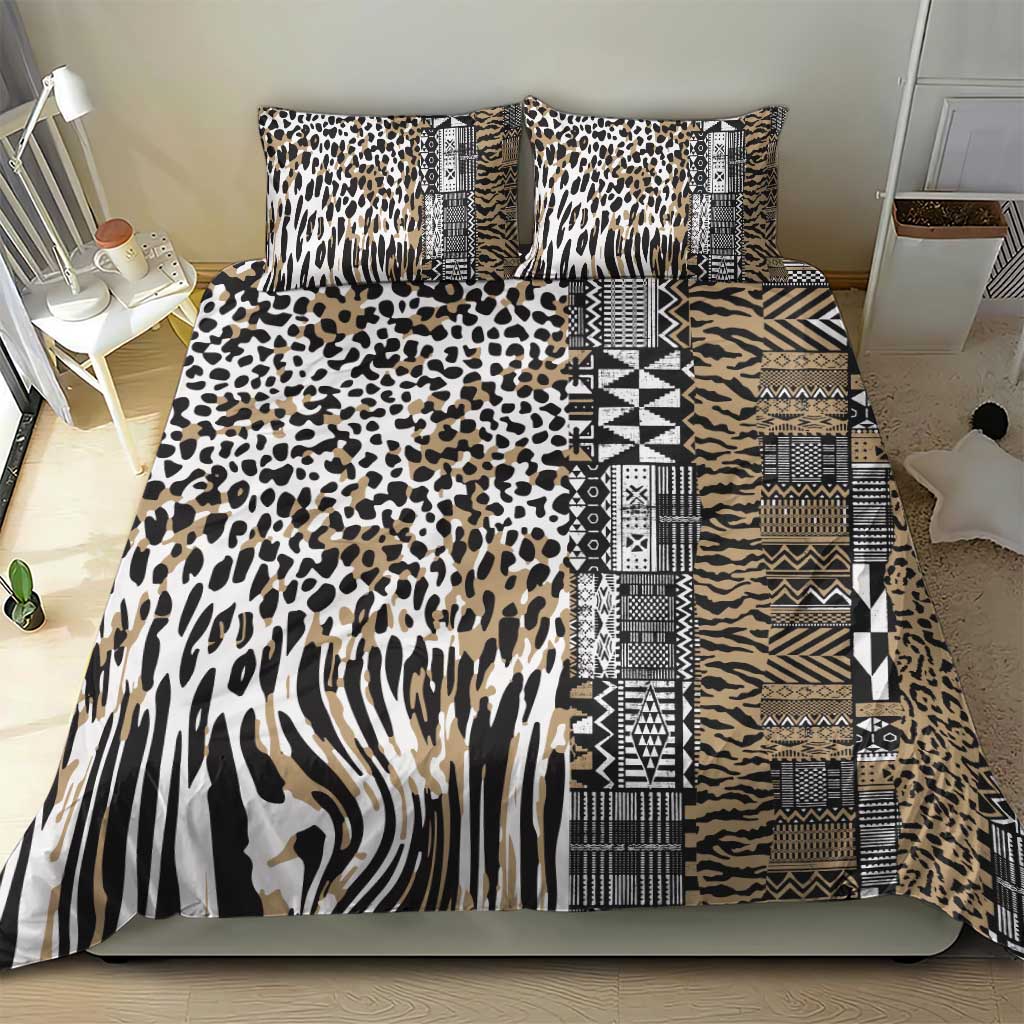Africa Tribal Pattern Mixed Leopard Skin Bedding Set - African Pride