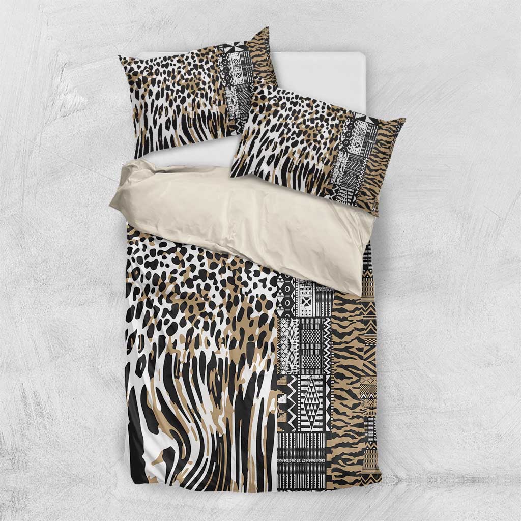 Africa Tribal Pattern Mixed Leopard Skin Bedding Set - African Pride