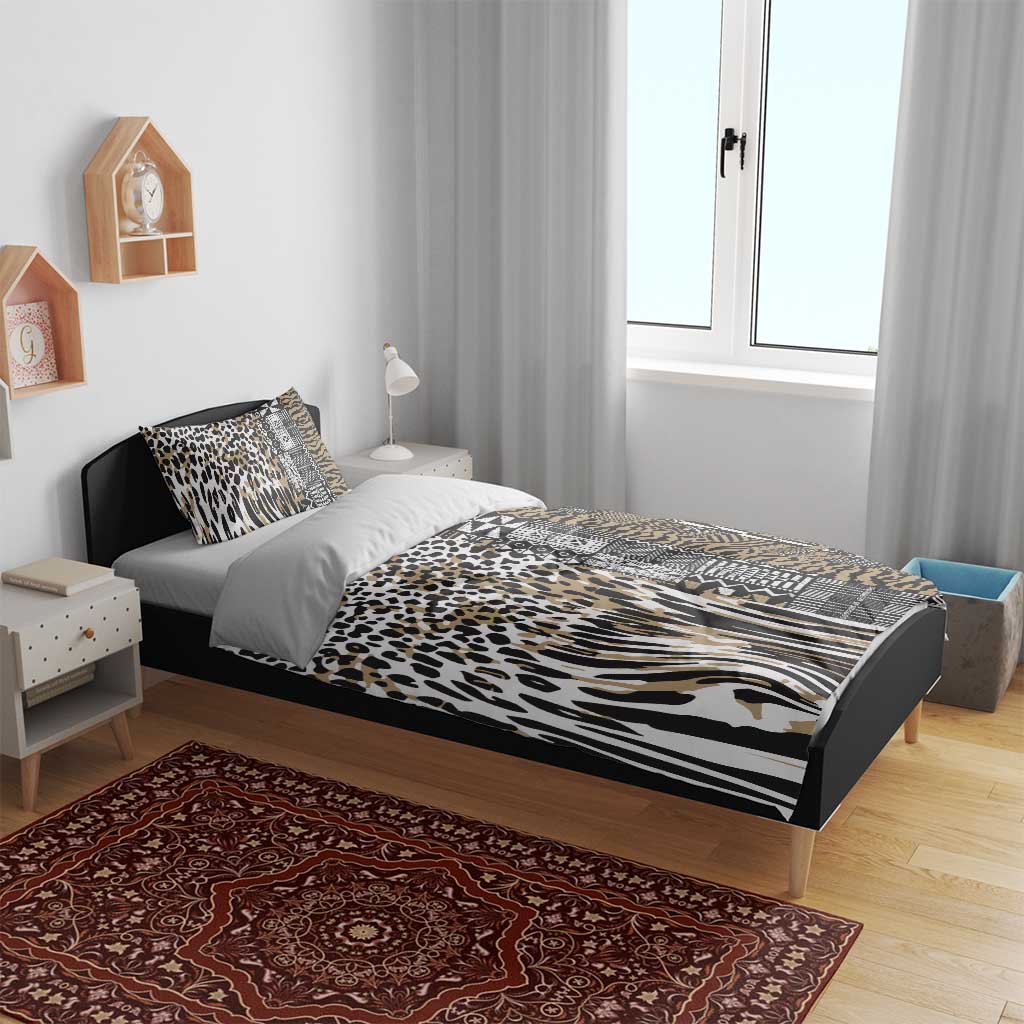 Africa Tribal Pattern Mixed Leopard Skin Bedding Set - African Pride
