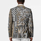 Africa Tribal Pattern Mixed Leopard Skin Blazer