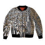 Africa Tribal Pattern Mixed Leopard Skin Bomber Jacket - African Pride