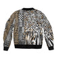 Africa Tribal Pattern Mixed Leopard Skin Bomber Jacket - African Pride