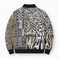 Africa Tribal Pattern Mixed Leopard Skin Bomber Puffer Jacket