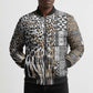 Africa Tribal Pattern Mixed Leopard Skin Bomber Puffer Jacket