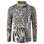 Africa Tribal Pattern Mixed Leopard Skin Button Sweatshirt