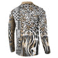 Africa Tribal Pattern Mixed Leopard Skin Button Sweatshirt
