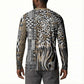 Africa Tribal Pattern Mixed Leopard Skin Button Sweatshirt