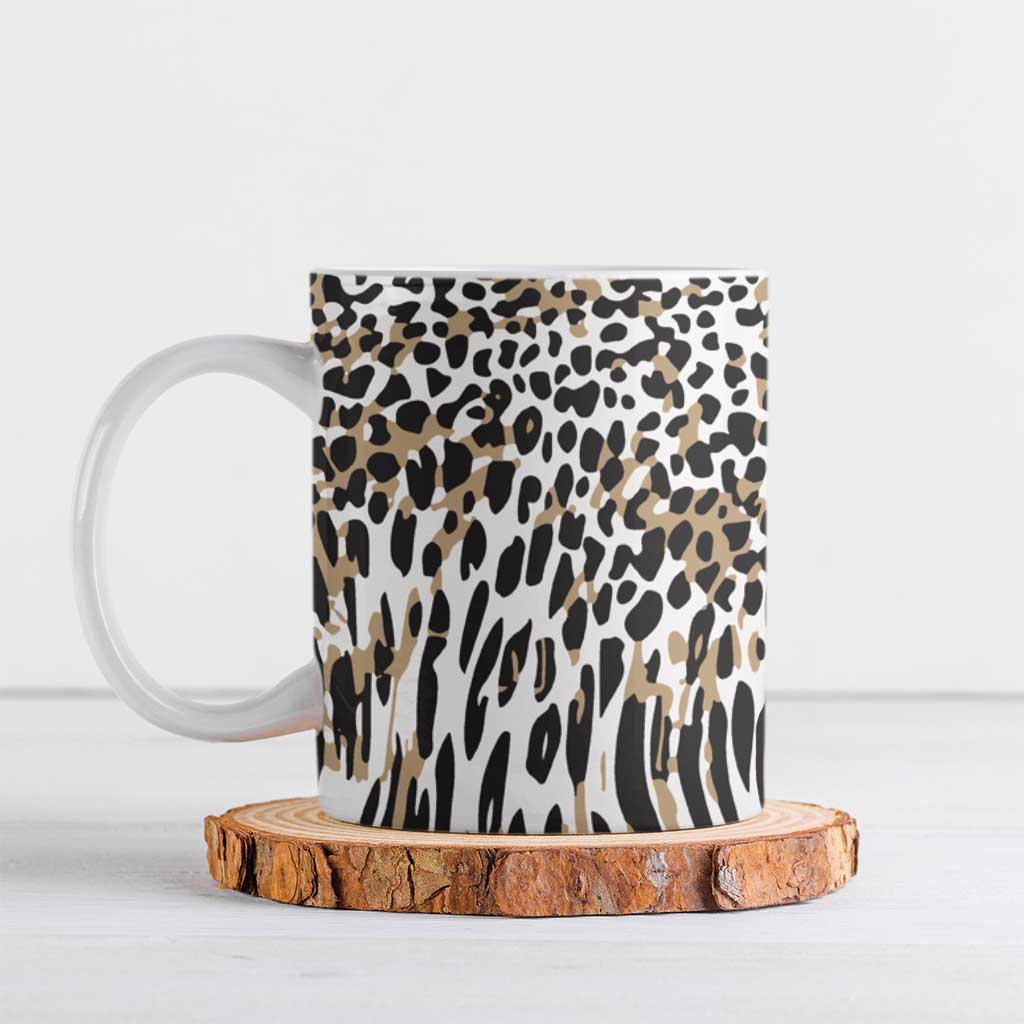Africa Tribal Pattern Mixed Leopard Skin Ceramic Mug
