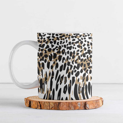 Africa Tribal Pattern Mixed Leopard Skin Ceramic Mug