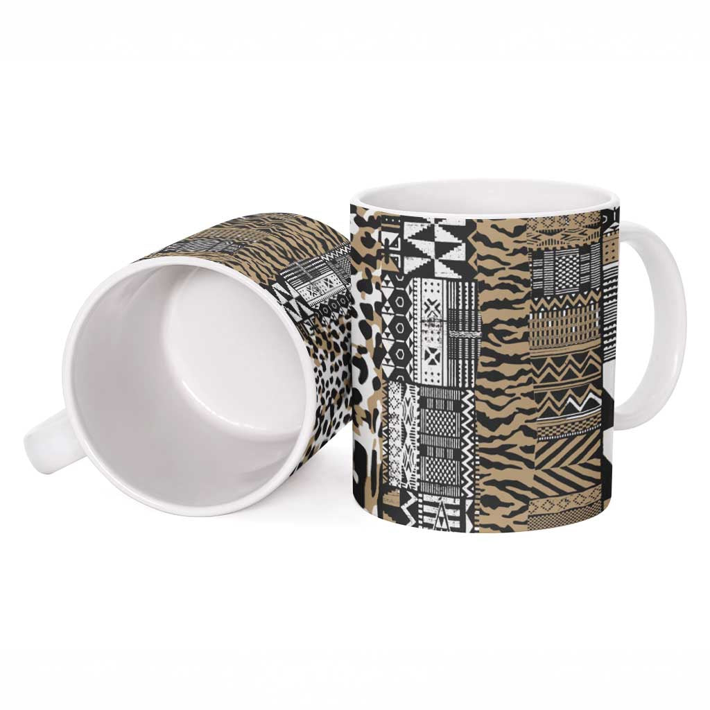 Africa Tribal Pattern Mixed Leopard Skin Ceramic Mug