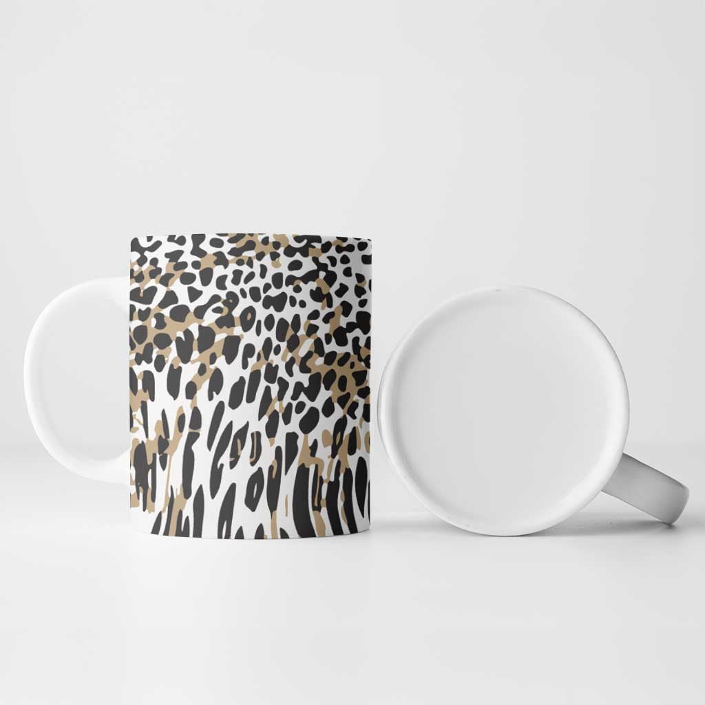 Africa Tribal Pattern Mixed Leopard Skin Ceramic Mug
