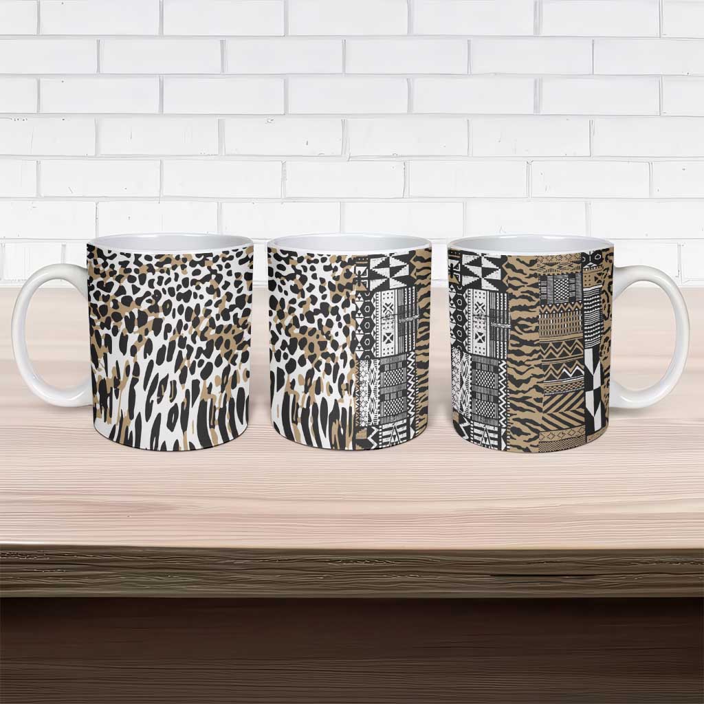 Africa Tribal Pattern Mixed Leopard Skin Ceramic Mug