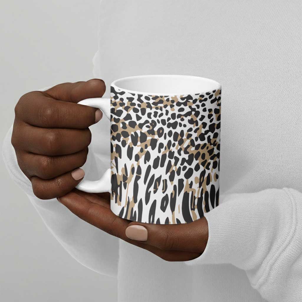 Africa Tribal Pattern Mixed Leopard Skin Ceramic Mug