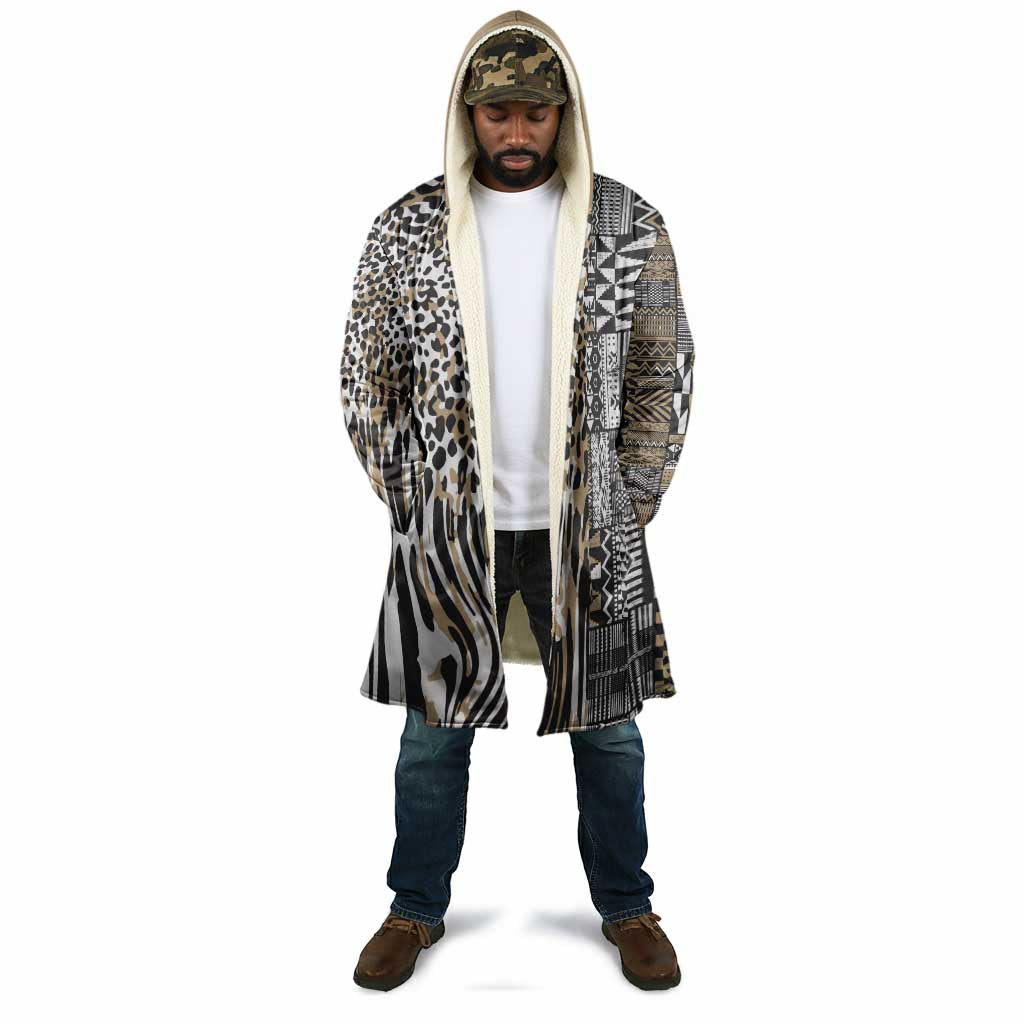 Africa Tribal Pattern Mixed Leopard Skin Cloak