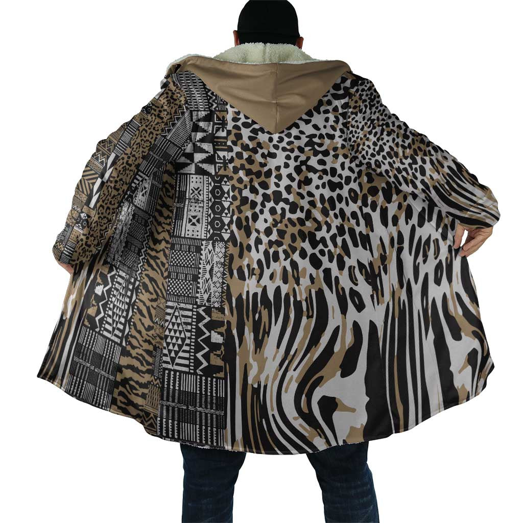 Africa Tribal Pattern Mixed Leopard Skin Cloak