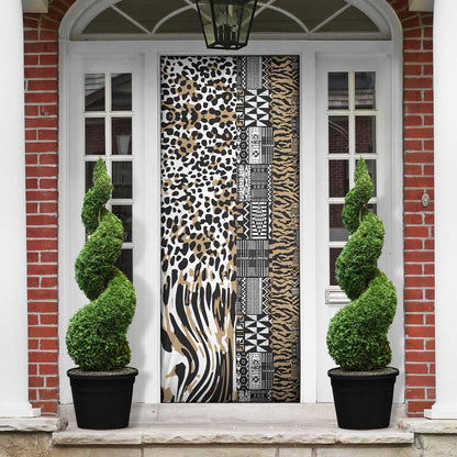 Africa Tribal Pattern Mixed Leopard Skin Door Cover