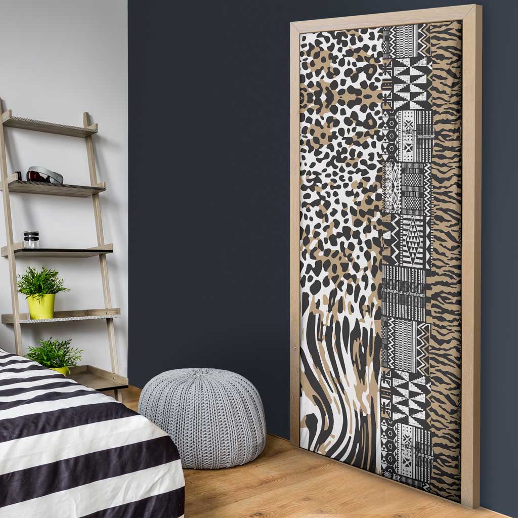 Africa Tribal Pattern Mixed Leopard Skin Door Cover