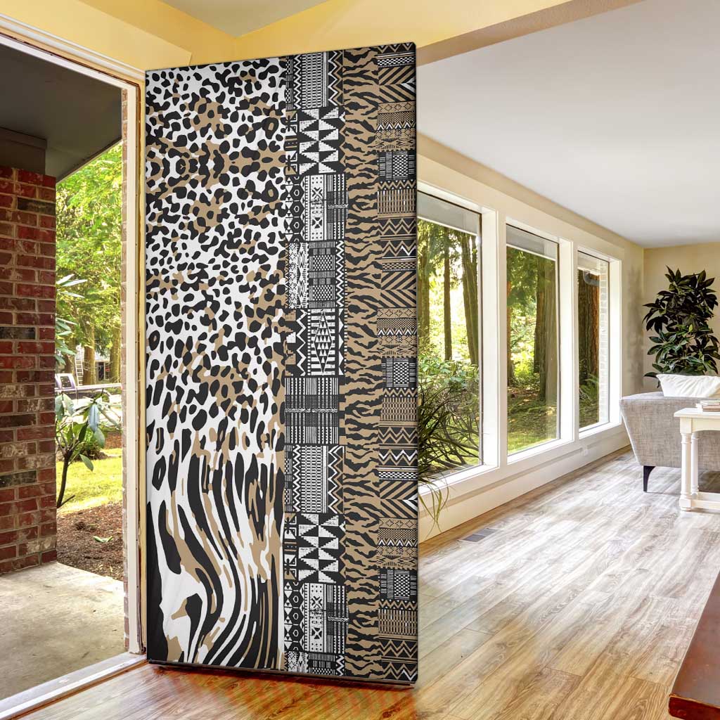 Africa Tribal Pattern Mixed Leopard Skin Door Cover